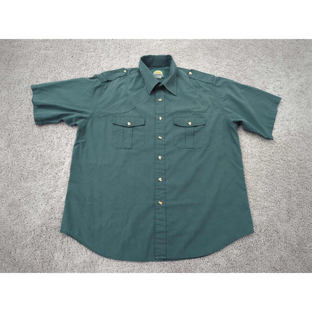 Vintage Cabela's Button Up Shirt Mens XL Outdoor Gear Made in Macau Green